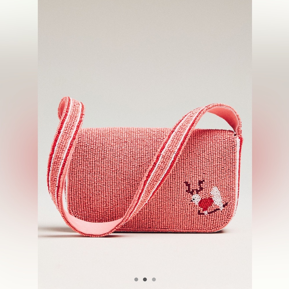 🐾Anthropologie Fiona Beaded Purse Animal Edition Bag New Dog Winter Snow Ski - Picture 2 of 10